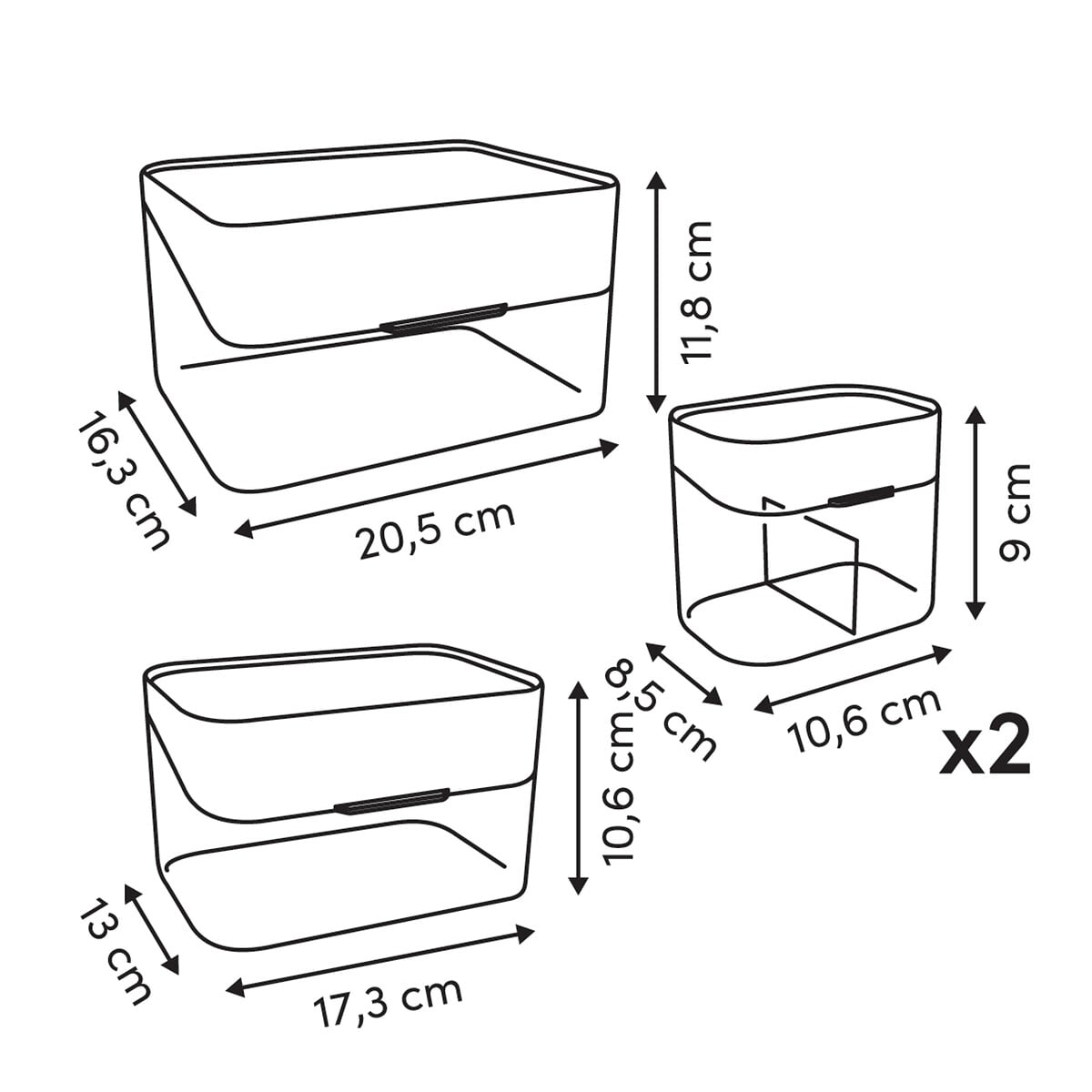 Organizador com 4 compartimentos transparente