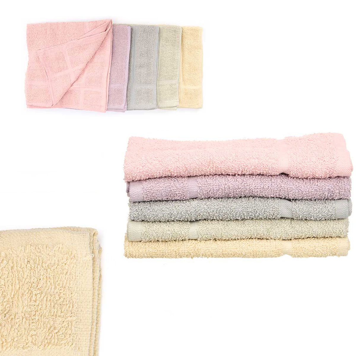 Conjunto de 5 panos de cozinha pastel