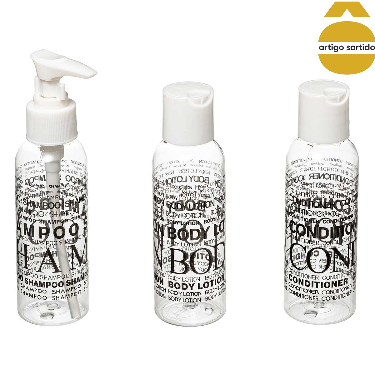 Conjunto de 3 frascos para viagem
