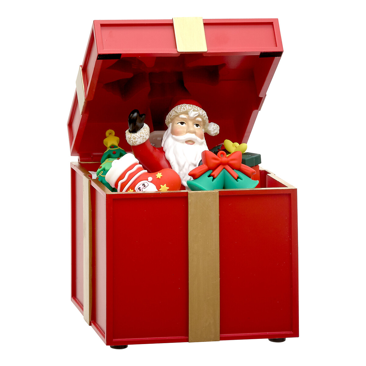 Aldeia caixa presente com Pai Natal