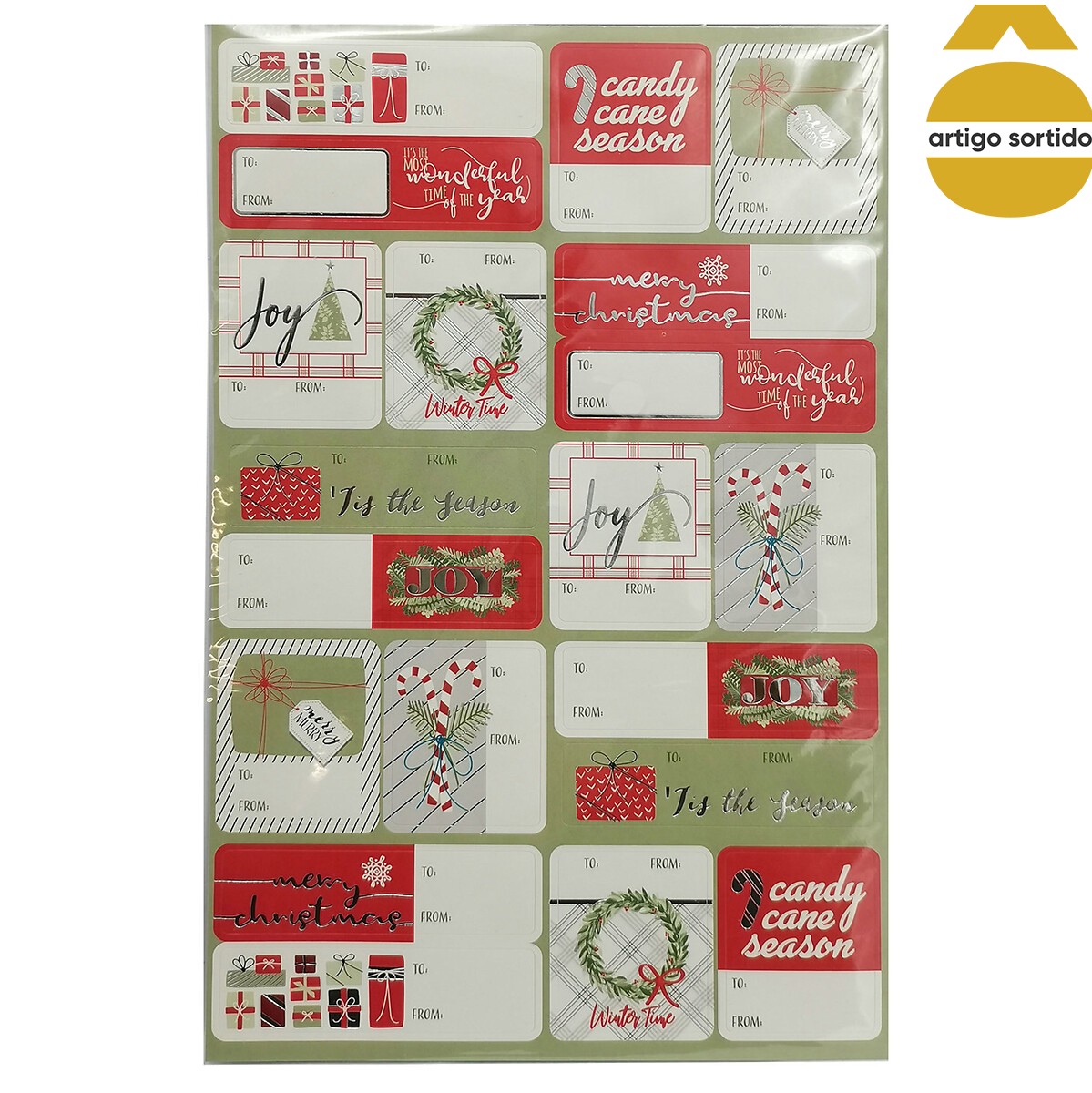 Conjunto de 40 etiquetas para presente