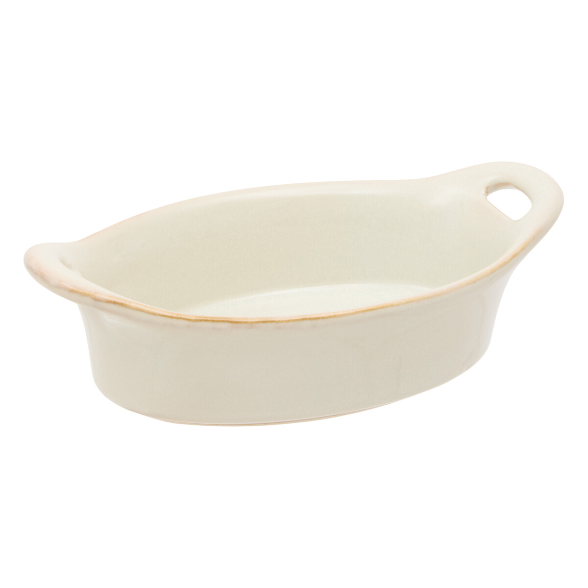 Assadeira oval bege 16cm