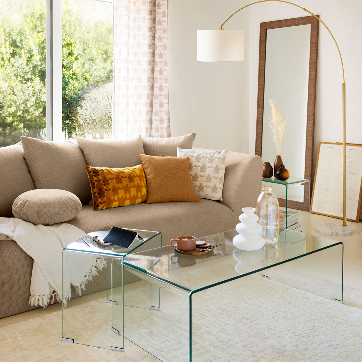 Mesa de apoio LENIA vidro temperado 110cm