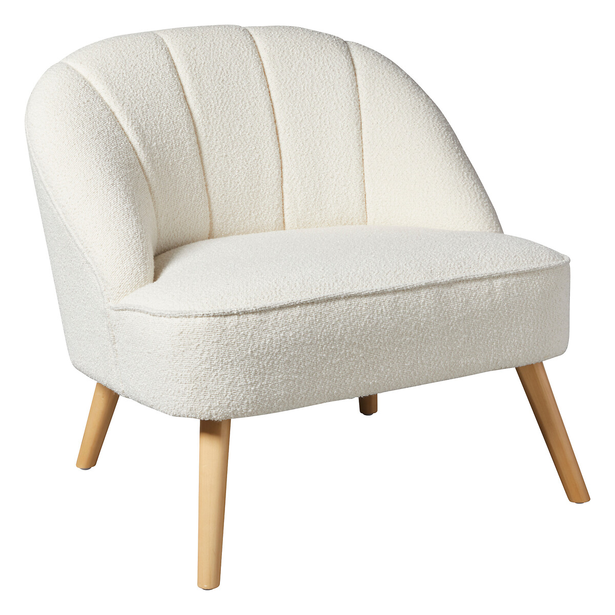Poltrona NAOVA branca em boucl&eacute; 78x72x71cm