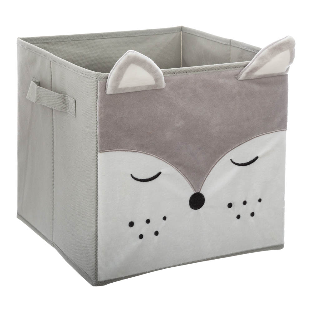 Cubo de arruma&ccedil;&atilde;o raposa cinza 29cm