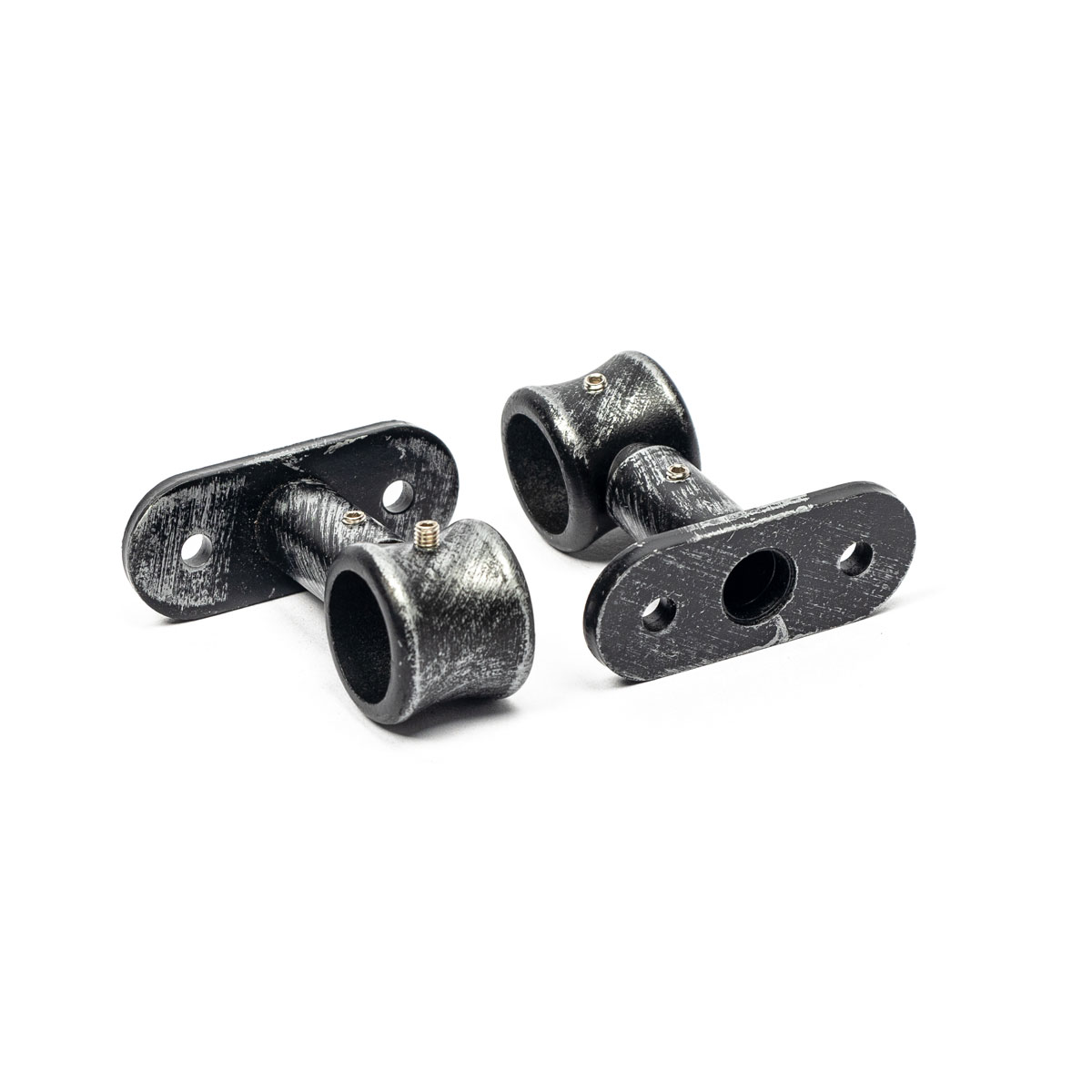Conjunto de 2 suportes simples preto e prateado d20