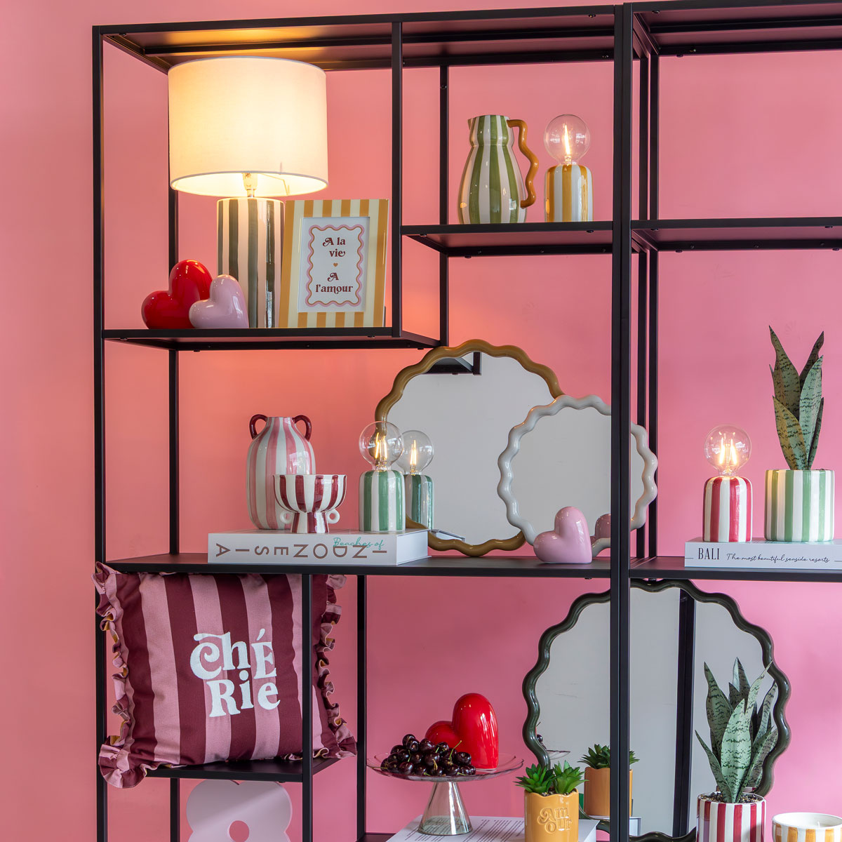 Almofada CHERRY vermelha e rosa