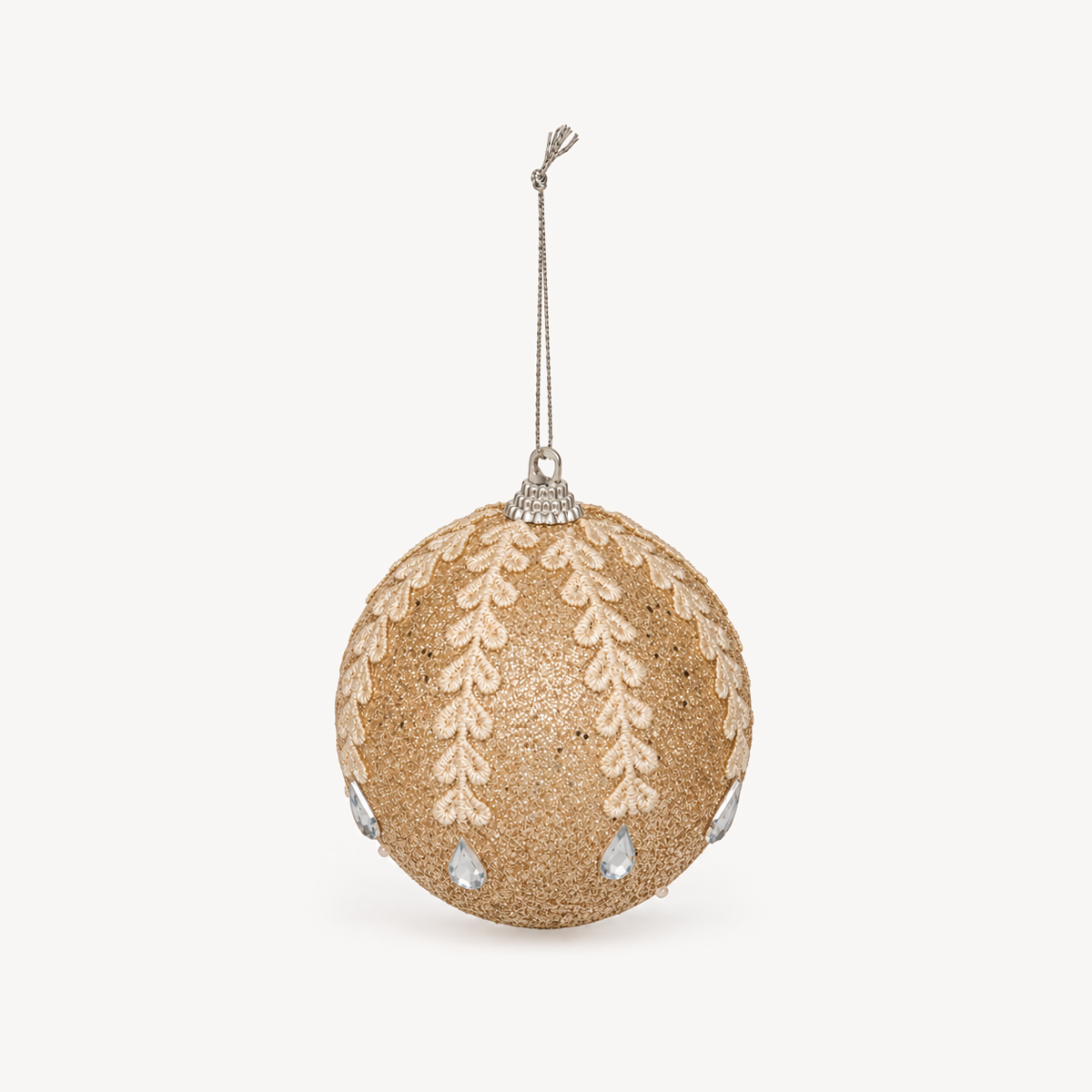 Bola de natal com bordado 10cm