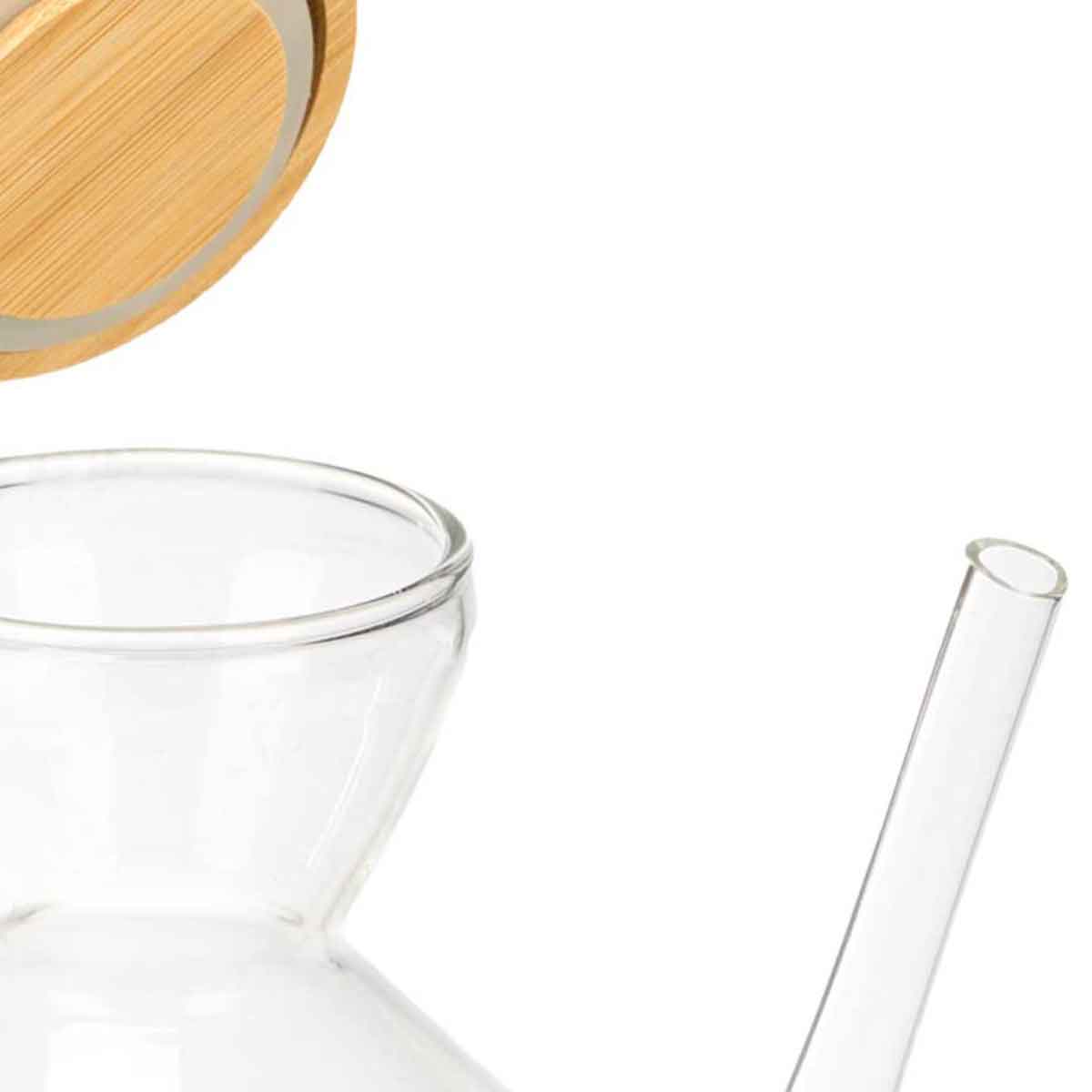 Galheteiro Com Rolha Em Bambu 600ml