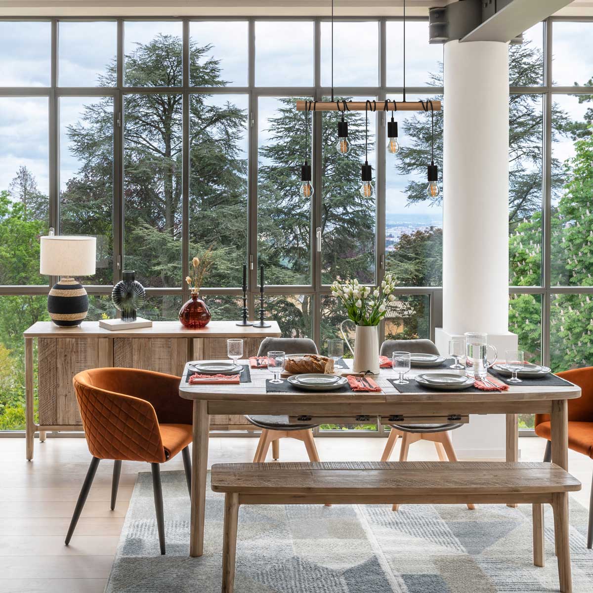 Jarra ULY âmbar de vidro reciclado 22cm