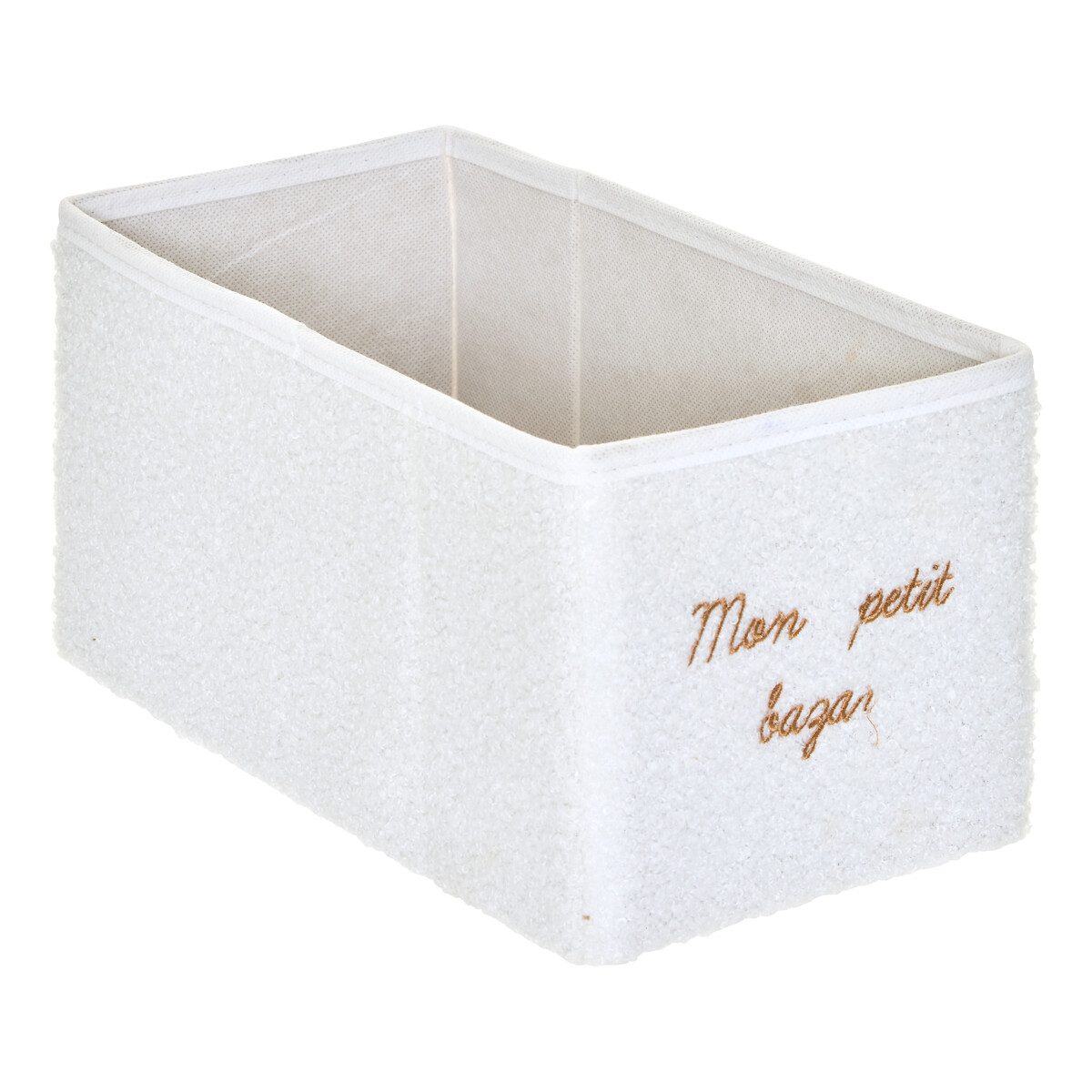 Caixa de arruma&ccedil;&atilde;o branco boucl&eacute;