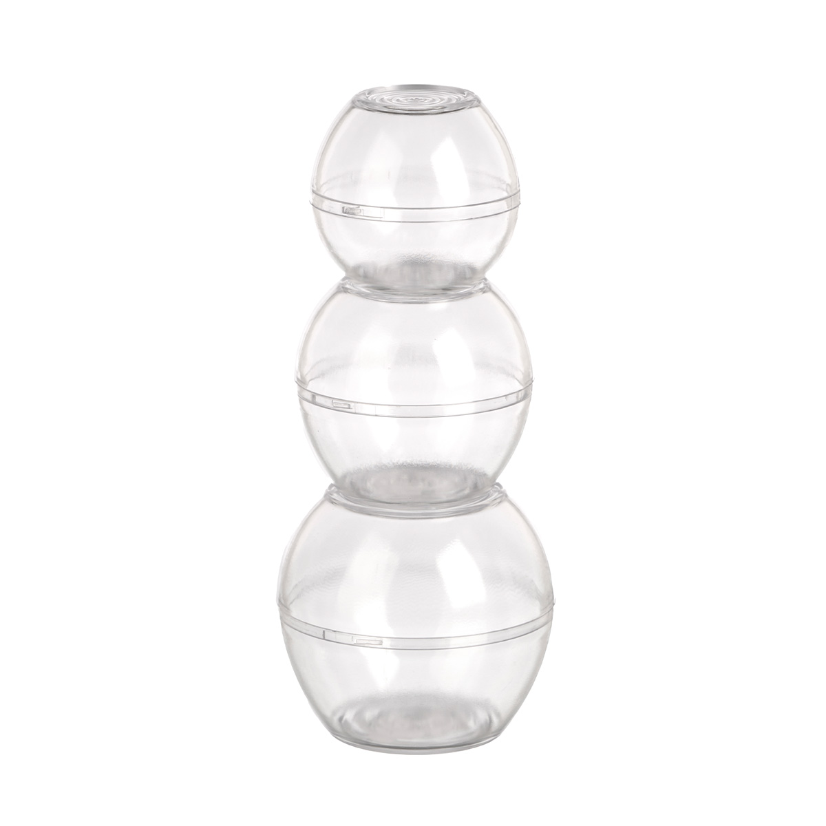 Conjunto 3 recipientes pl&aacute;stico transparente