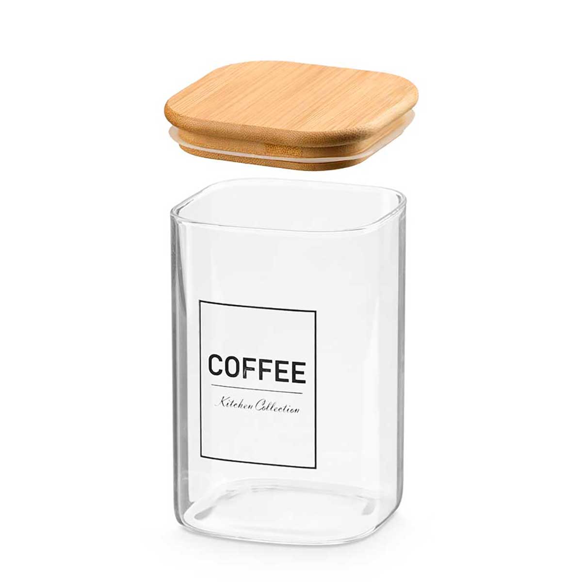 Frasco Para Caf&eacute; Com Tampa Em Bambu 1,2l