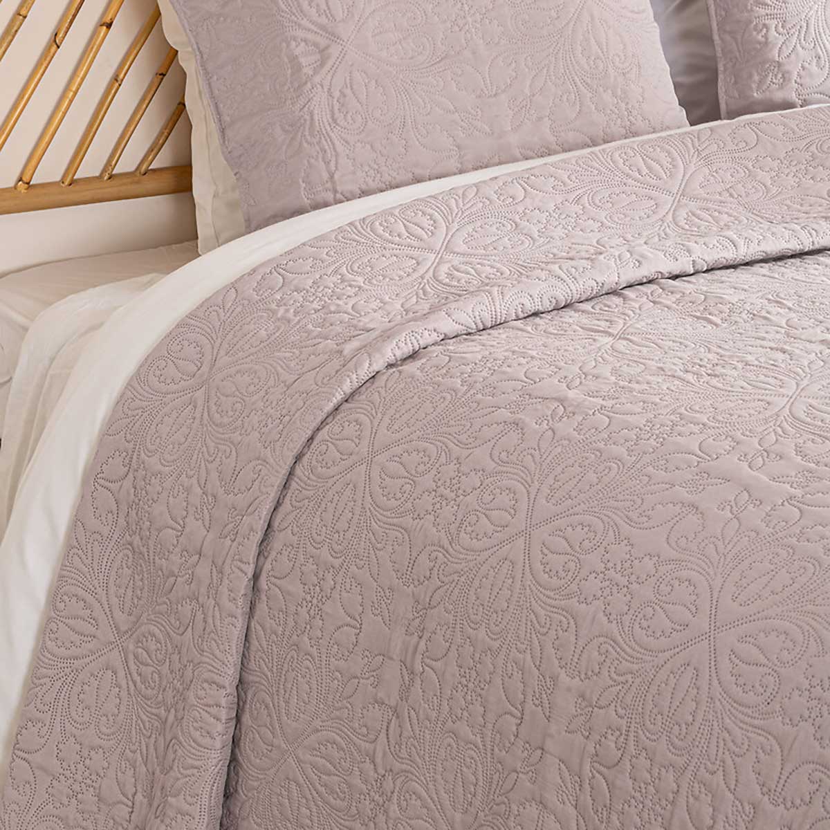 Colcha com 2 capas de almofada taupe 240x260cm