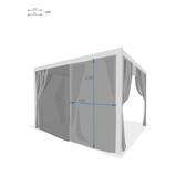 Cortinas e mosquiteiras para pérgola ÉVORA branco 3,6x3,6m,  Cortinas e mosquiteiras para pérgola ÉVORA branco 3,6x3,6m