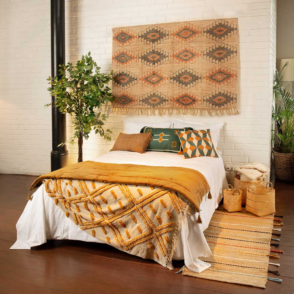 Edredão fundo de cama MIDNIGHT castanho 70x180cm