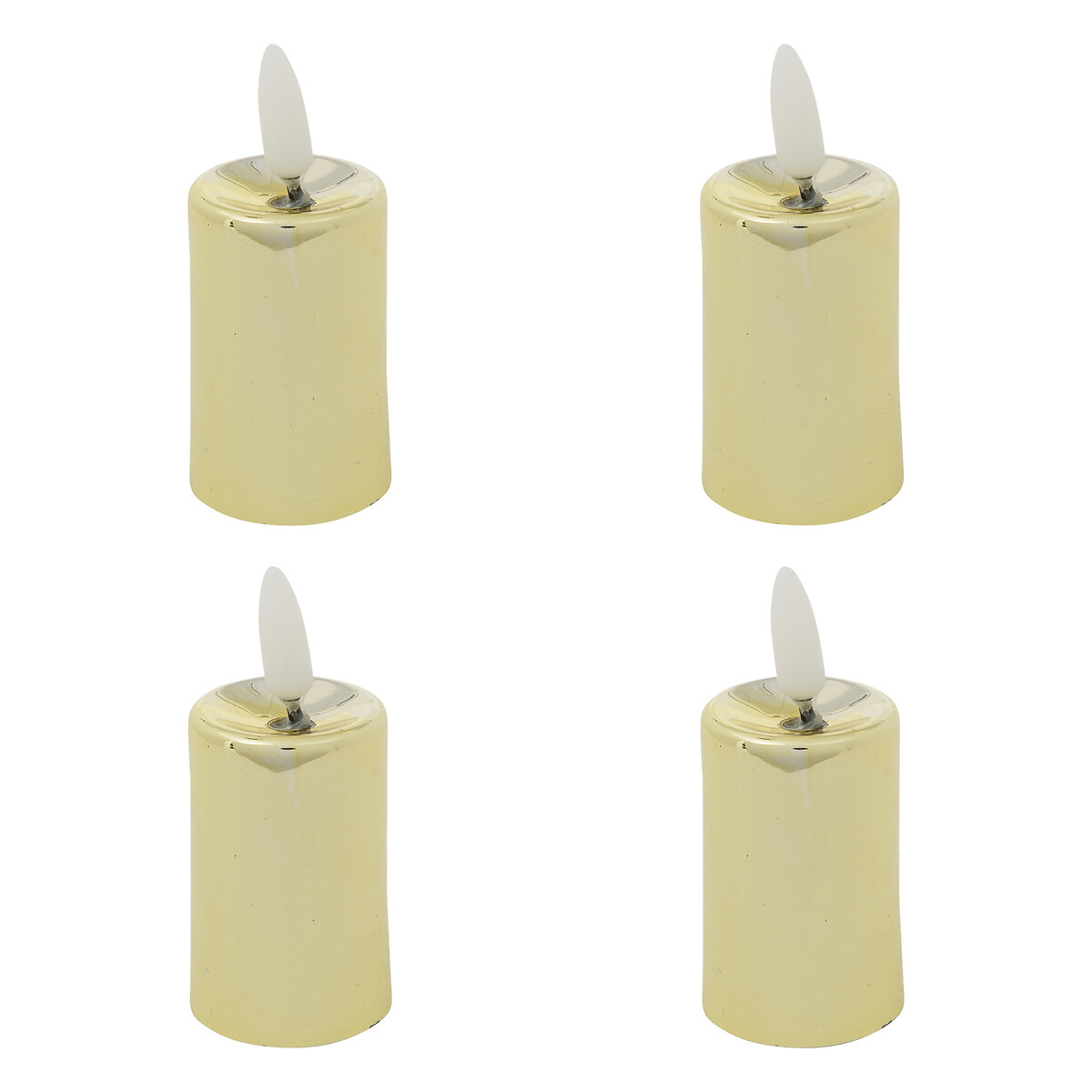 Conjunto de 4 velas led dourado
