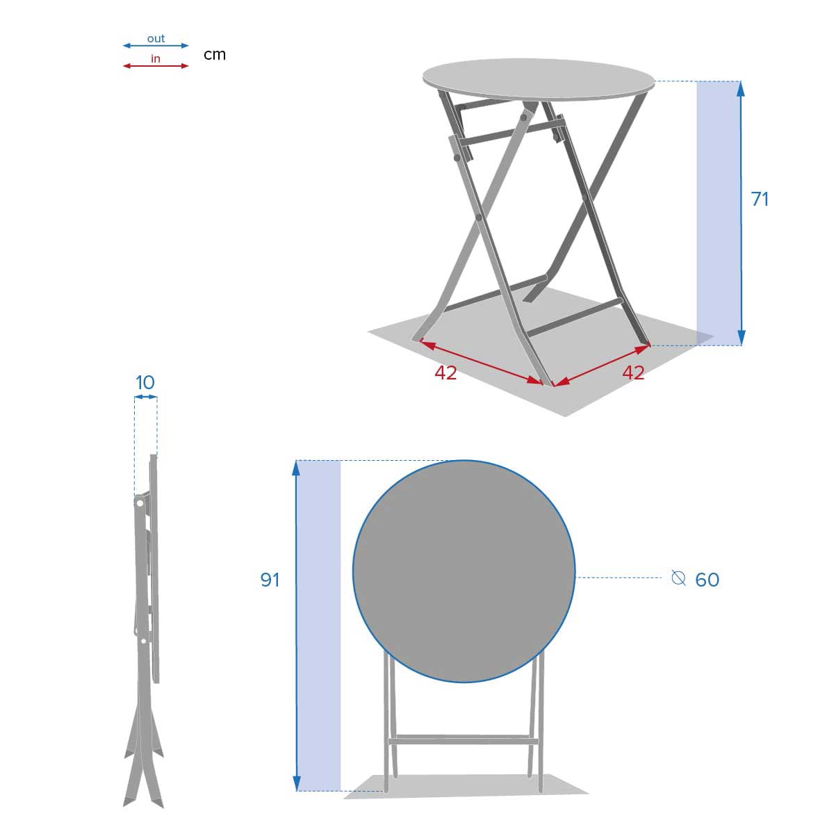 Mesa dobr&aacute;vel GREENSBORO redonda argile
