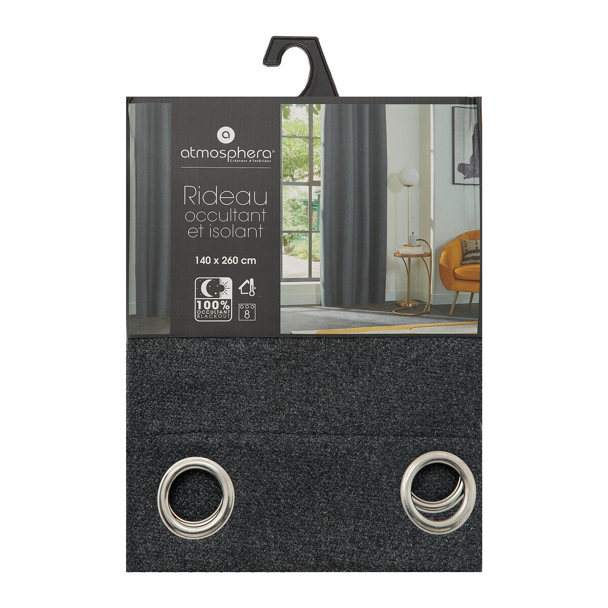 Cortina isolante azul ciano 140x260cm