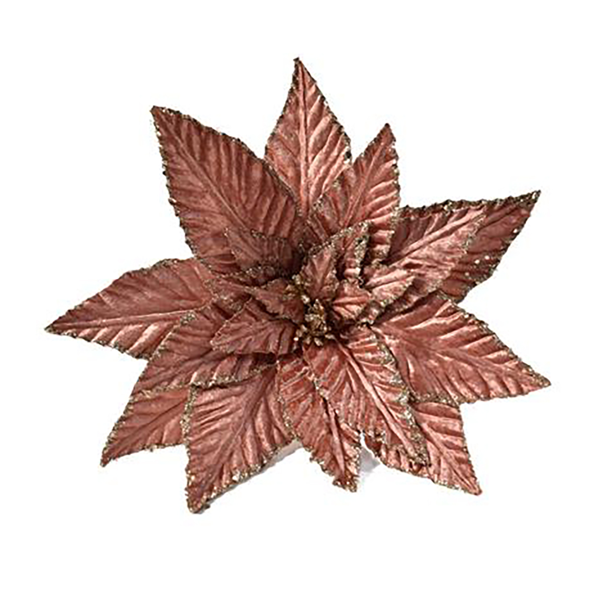 Haste Flor Poins&eacute;tia Rosa Com Glitter 60cm