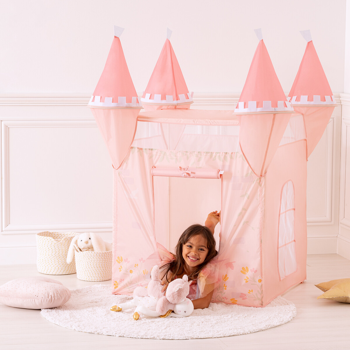 Tenda pop-up castelo rosa