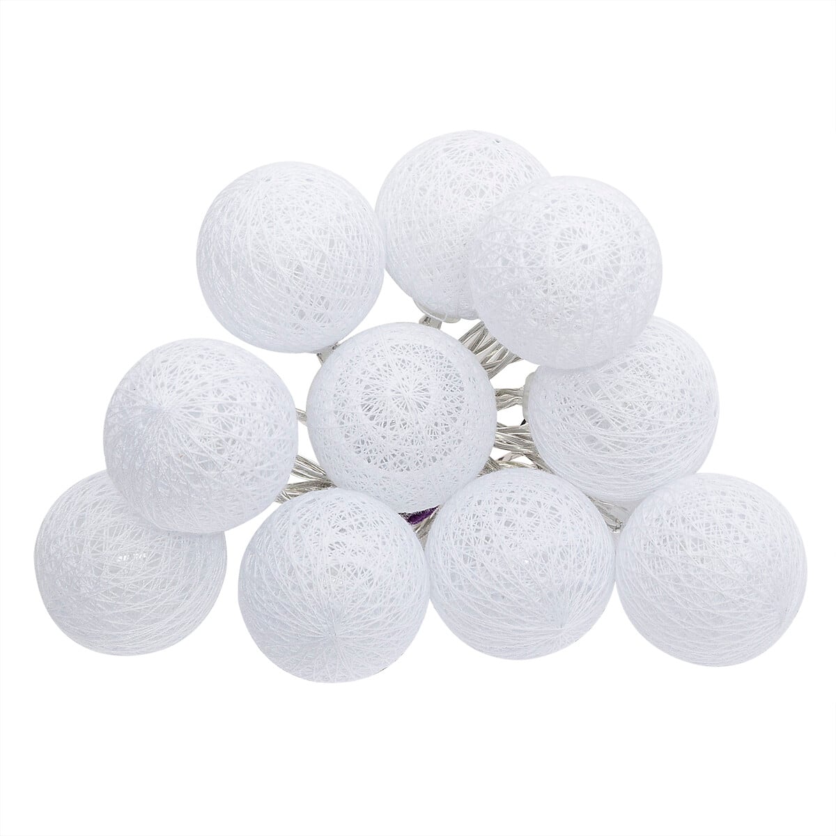 Grinalda luminosa com 10 bolas brancas led