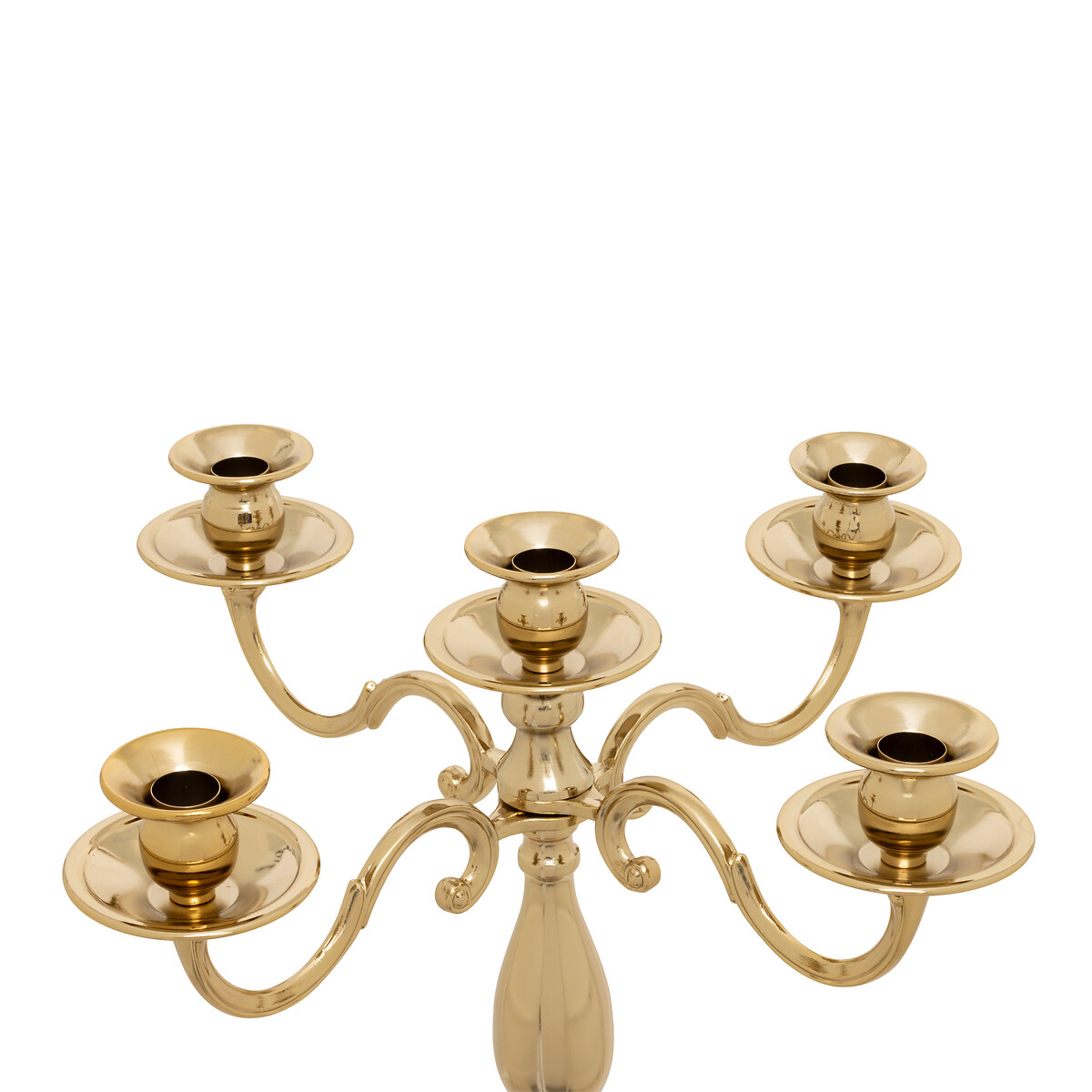 Castiçal para 5 velas dourado 100cm,  Castiçal para 5 velas dourado 100cm