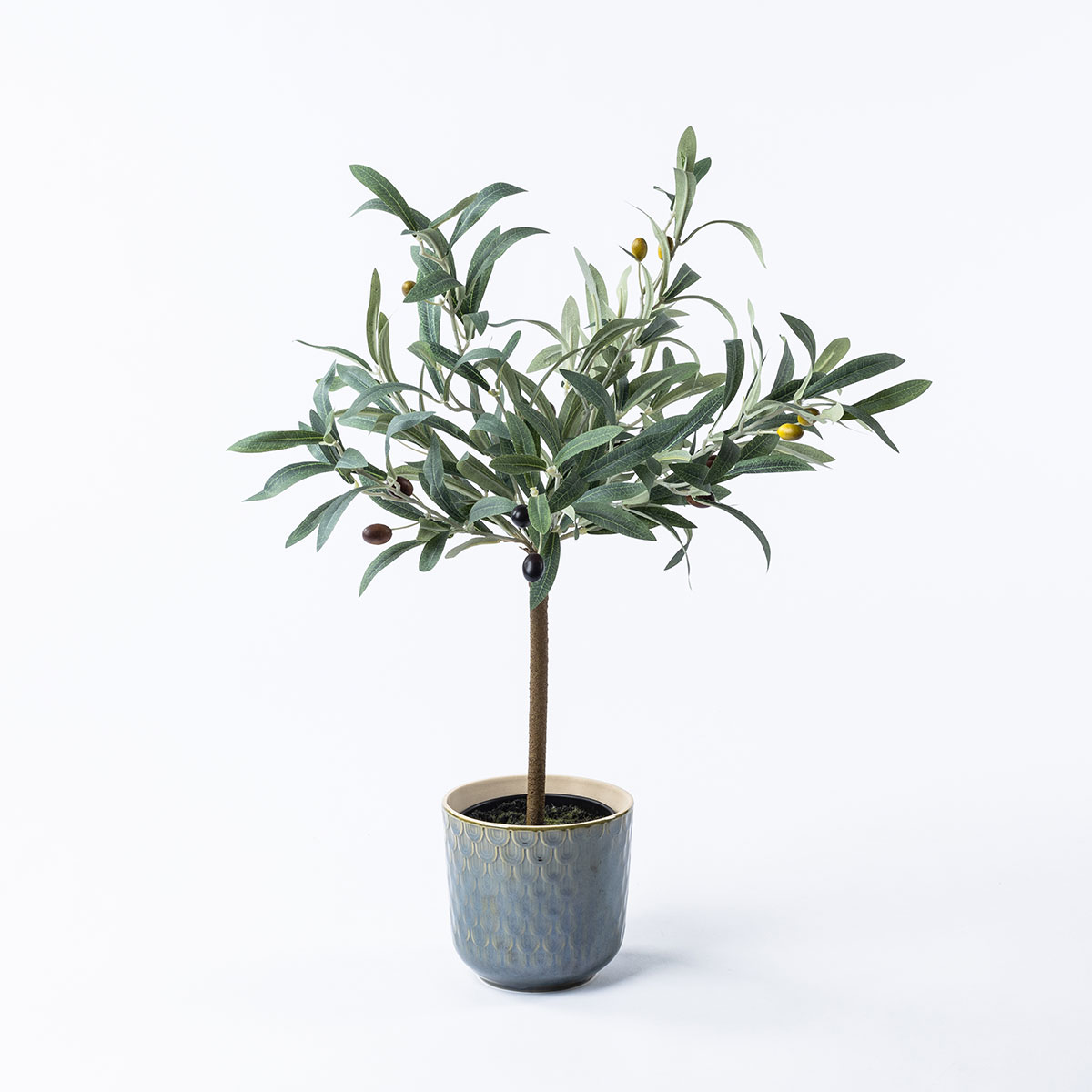 Vaso de cer&acirc;mica texturado verde 13,5cm