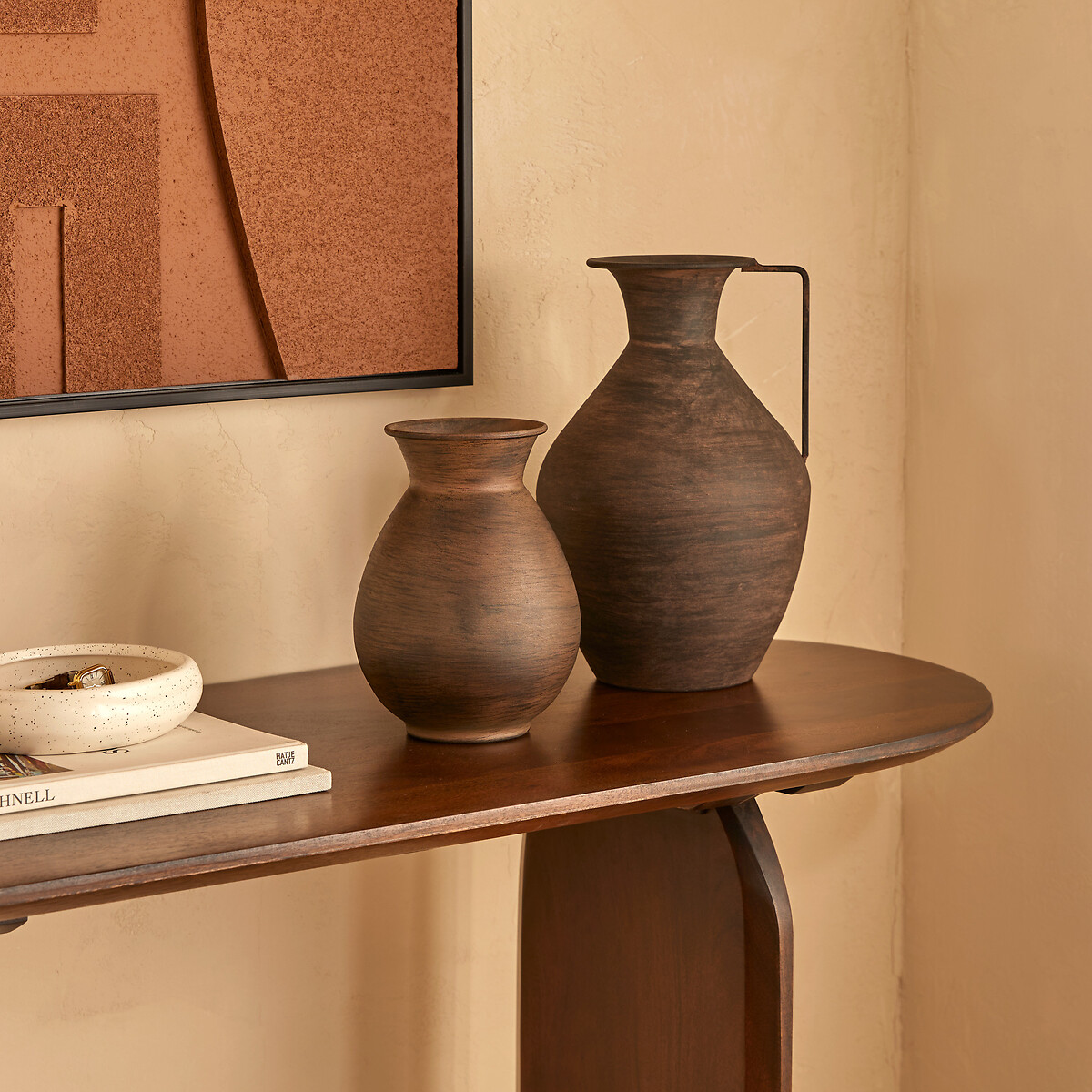 Jarra WONJA castanha em metal 20x15cm