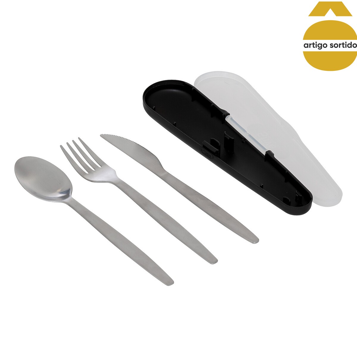 Porta talheres com 3 talheres