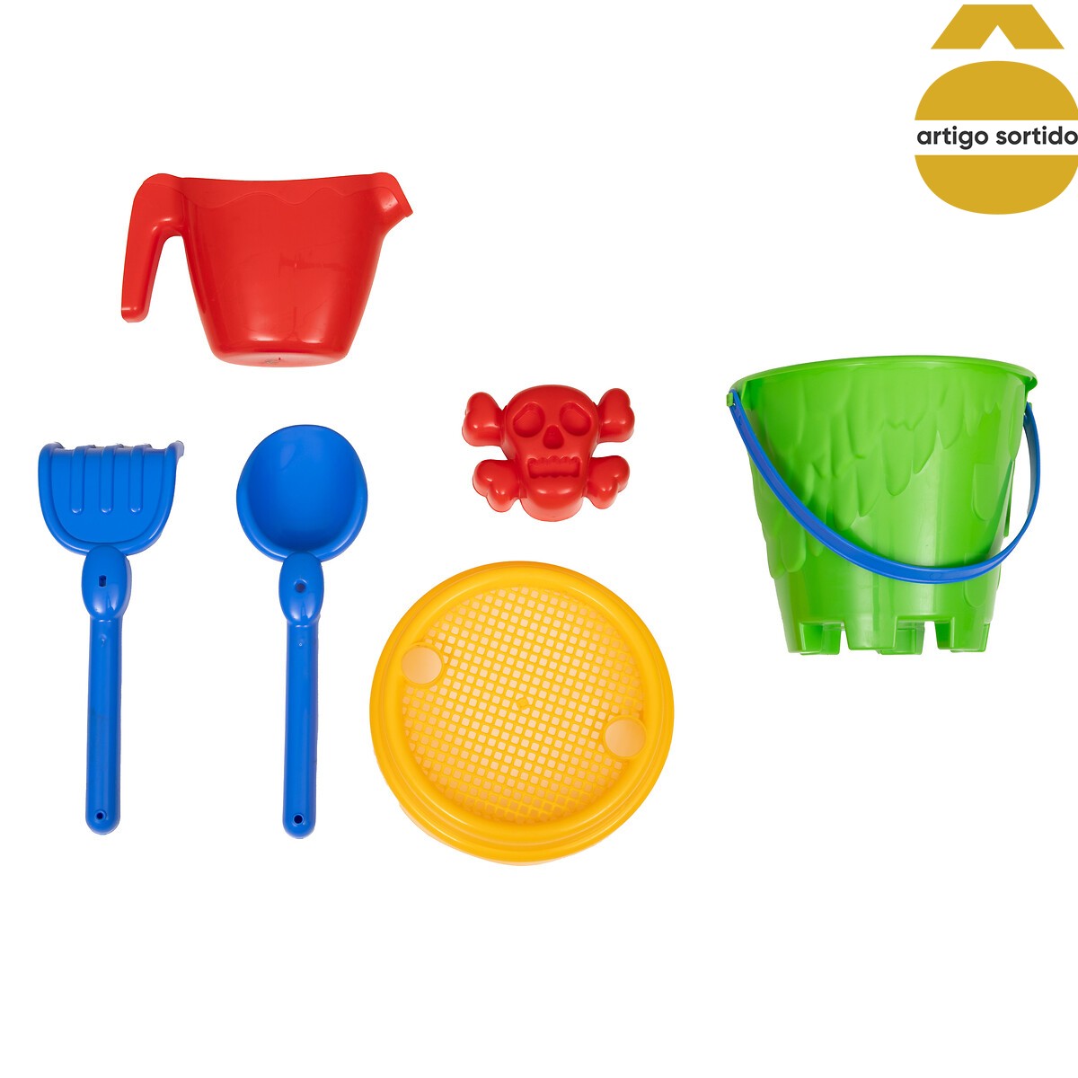 Balde de praia com acessórios