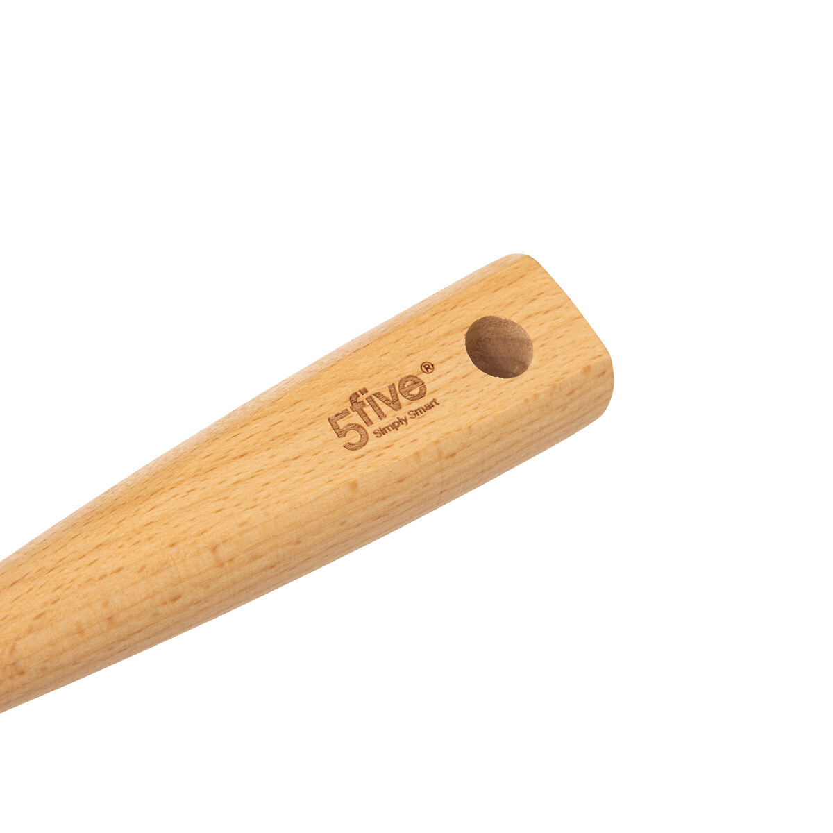 Escova de cabelo bege em madeira