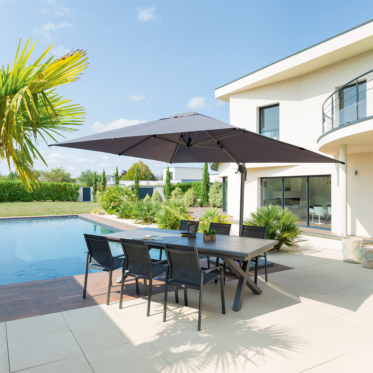 Guarda-Sol Equador Cinza Ard&oacute;sia Adonizado 3x4M