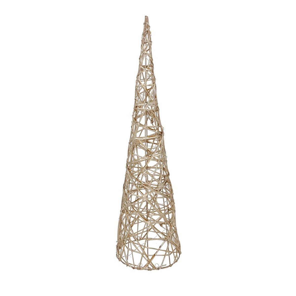 Cone decorativo dourado com led 60cm