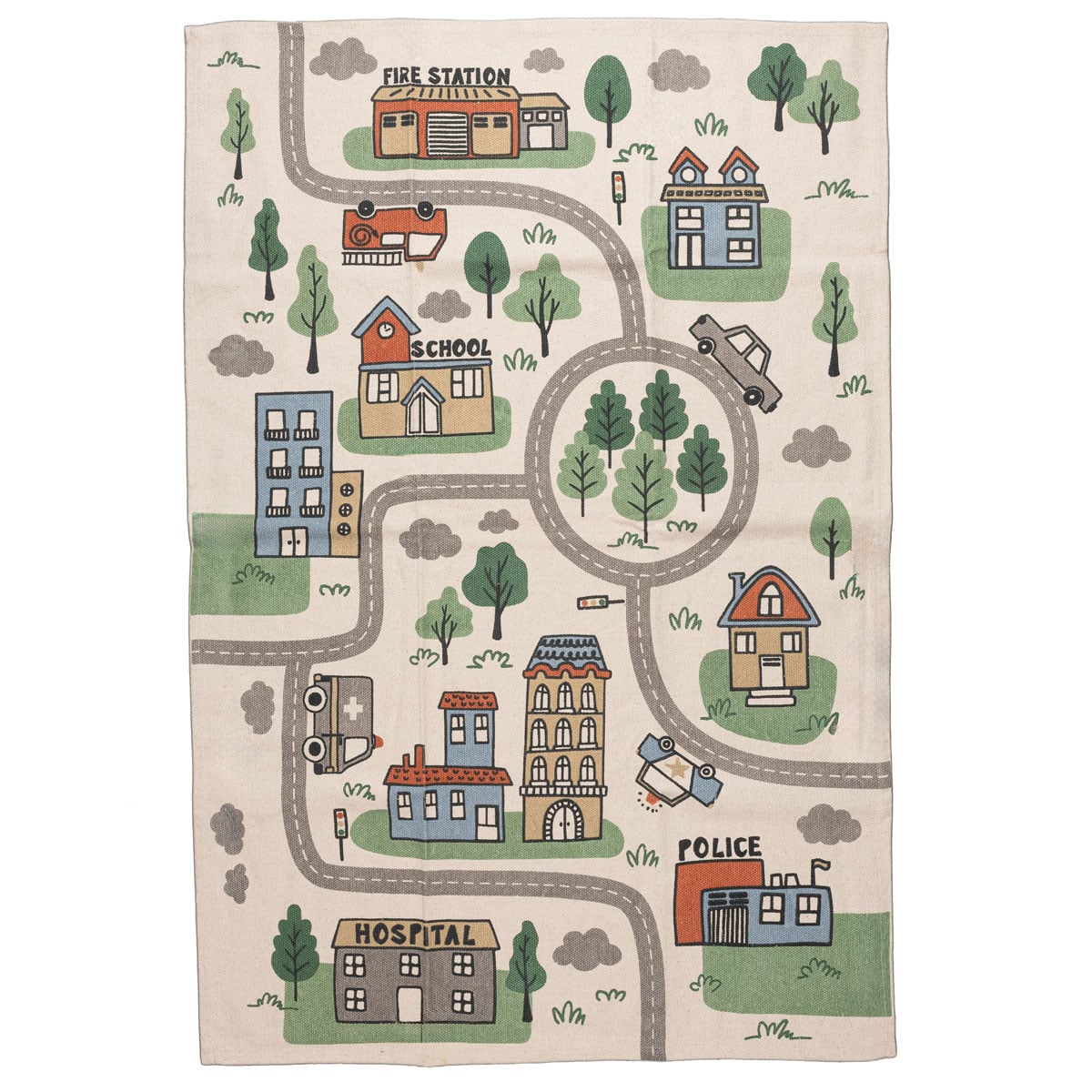 Tapete TINY TOWN multicolor 100x150cm
