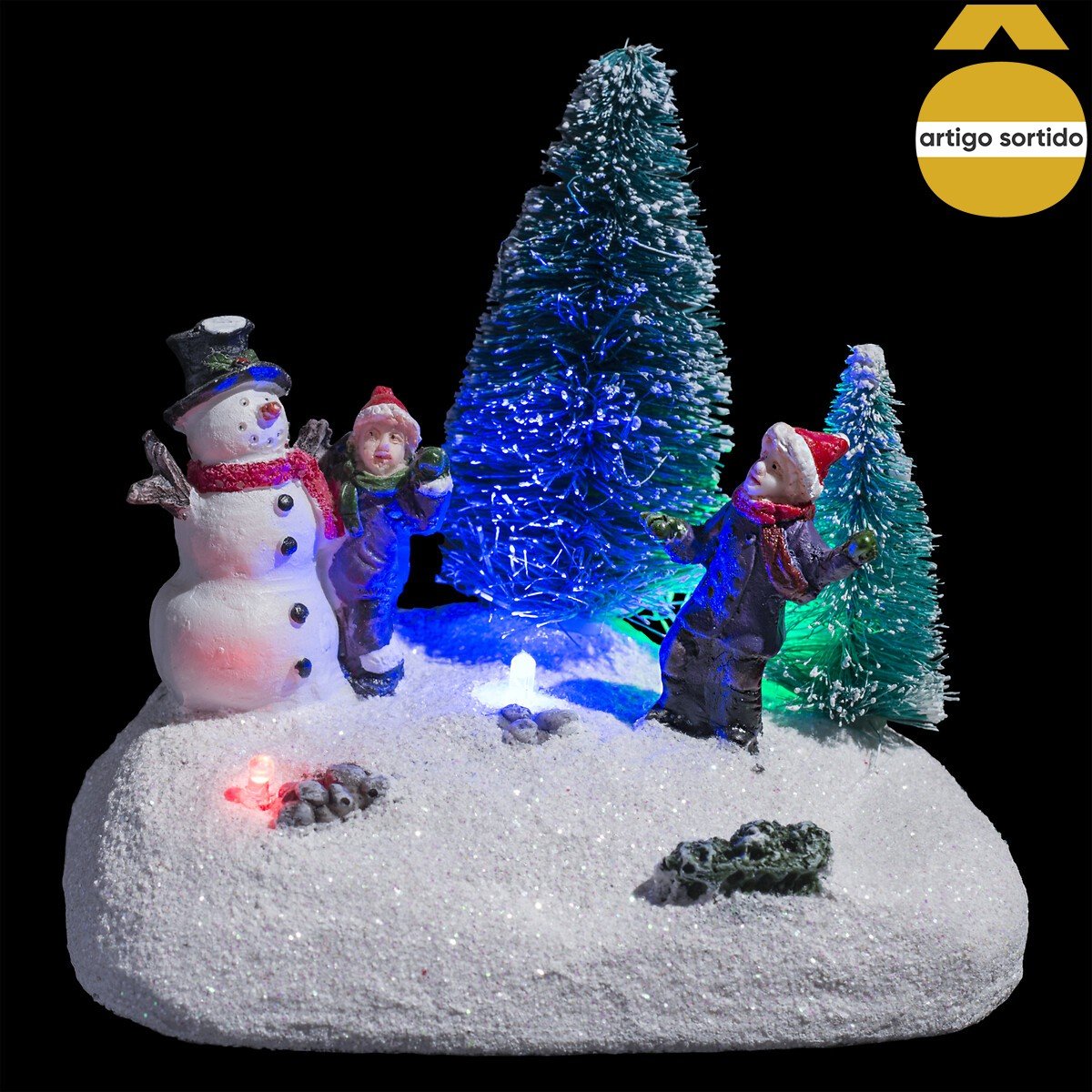 Cenário natalício com leds