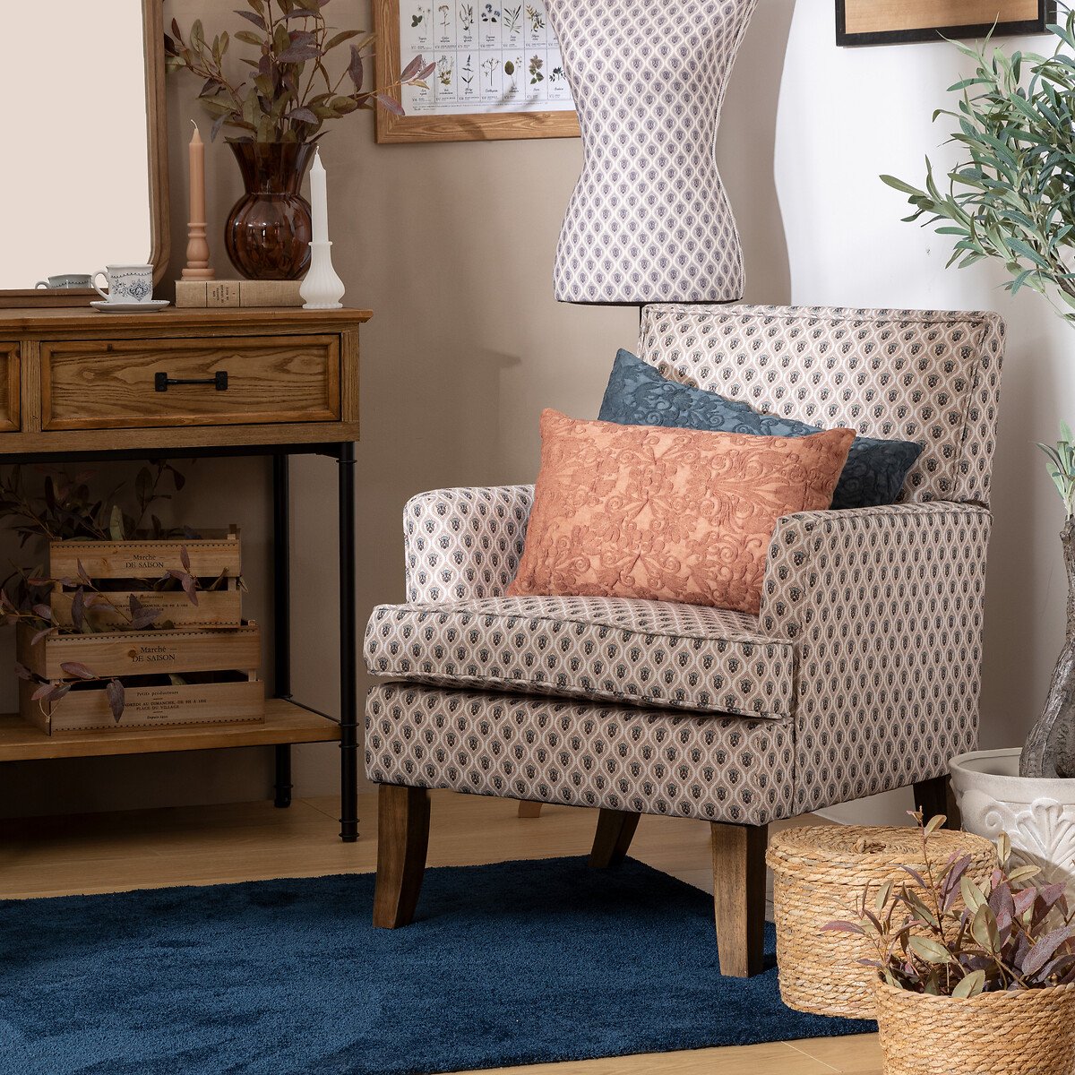 Almofada JACQUARD stonewash rosa velho 30x50cm