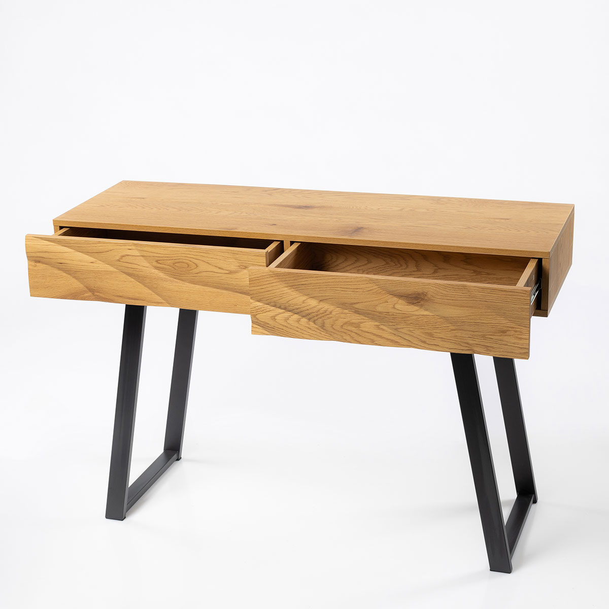 Consola OREBRO bege em mdf com pernas pretas,  Consola OREBRO bege em mdf com pernas pretas