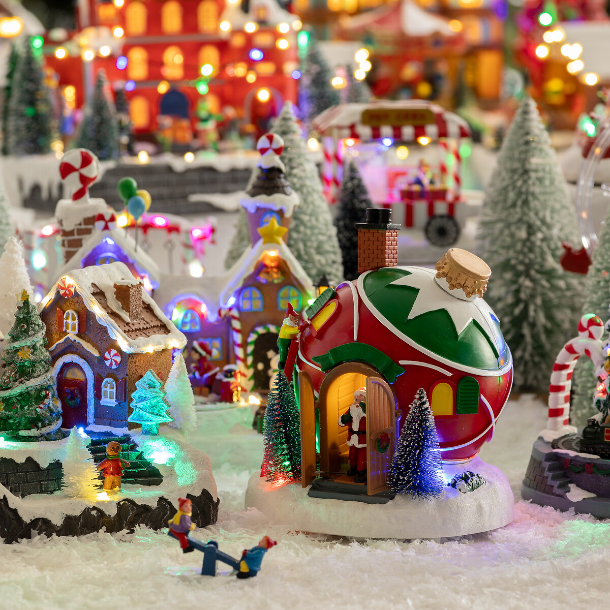 Aldeia bola de natal com pai natal 19,5x22cm