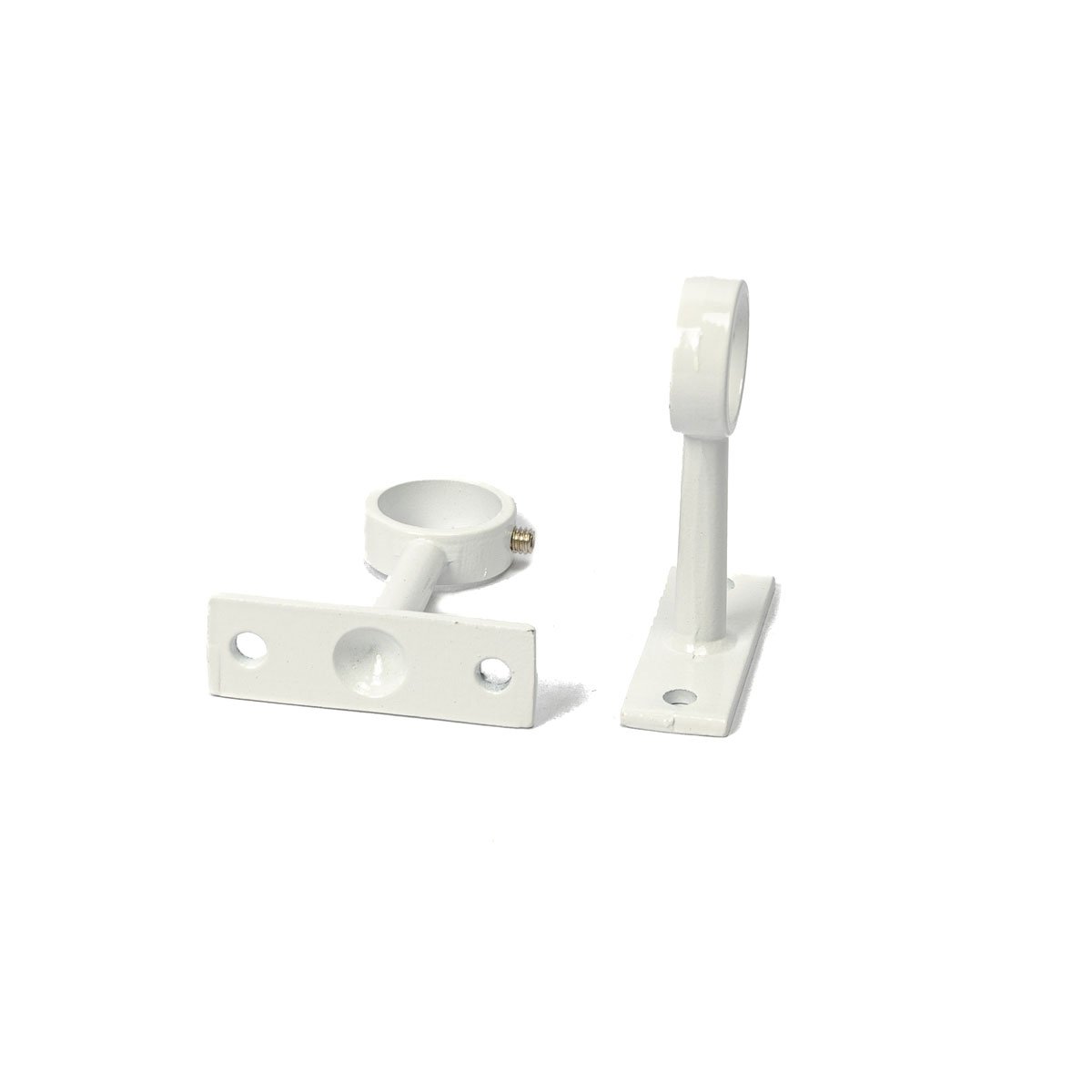 Conjunto de 2 suportes brancos para var&atilde;o