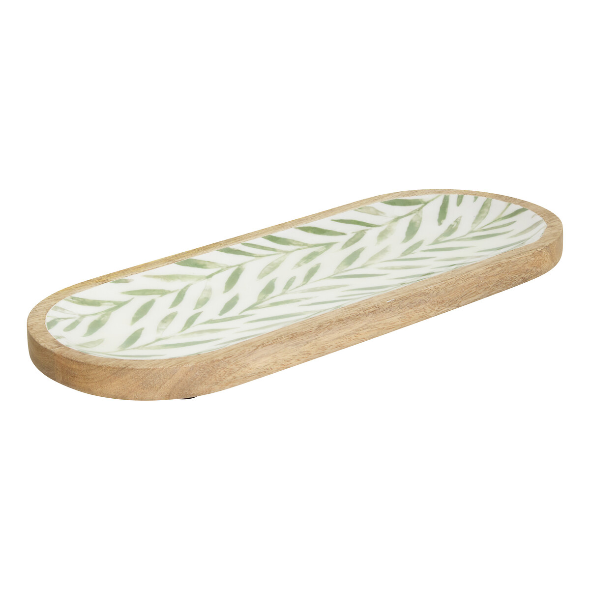 Travessa INAYA verde em madeira mango 40cm