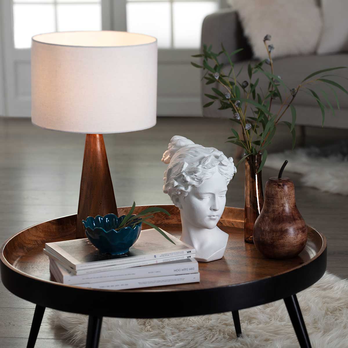 Candeeiro de mesa AINA branco 46cm