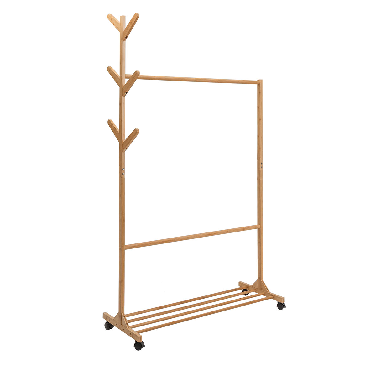 Cavalete em bambu com cabide 182cm,  Cavalete em bambu com cabide 182cm