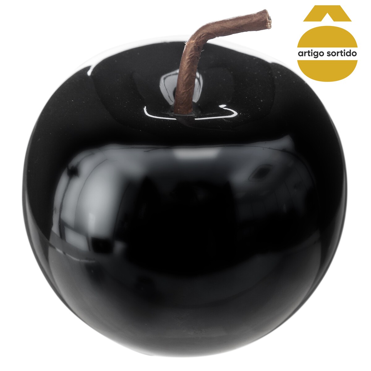 Maçã decorativa em cerâmica 10x12cm