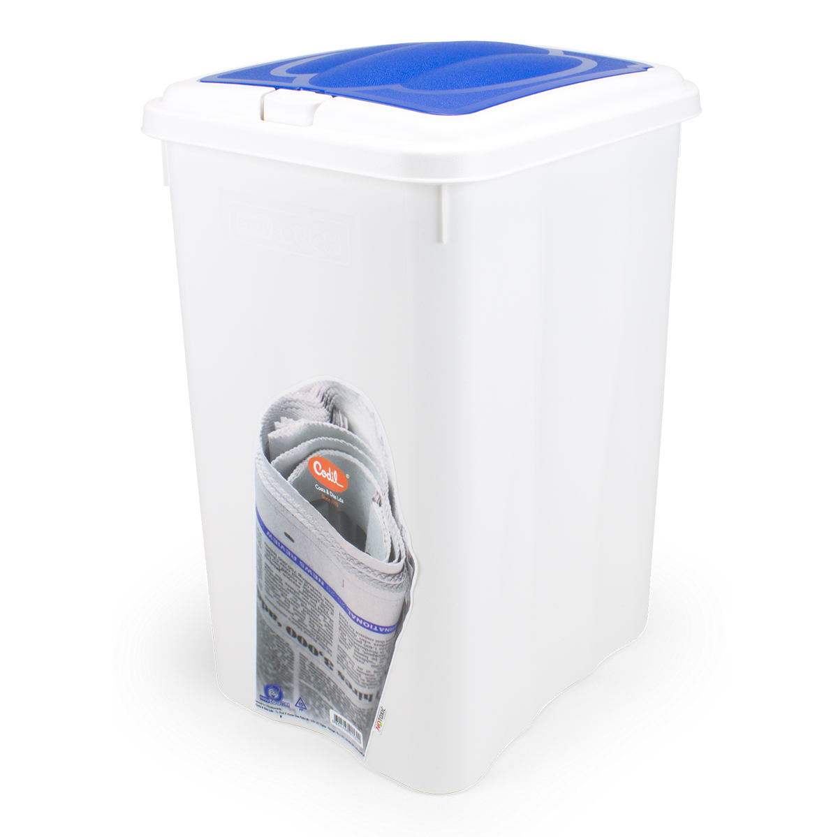 Ecoponto 21l plástico com tampa azul