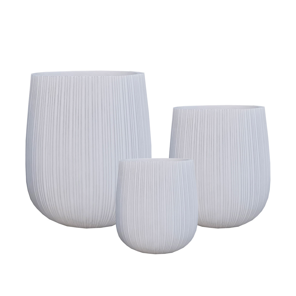 Vaso em fibra de argila branco 50cm