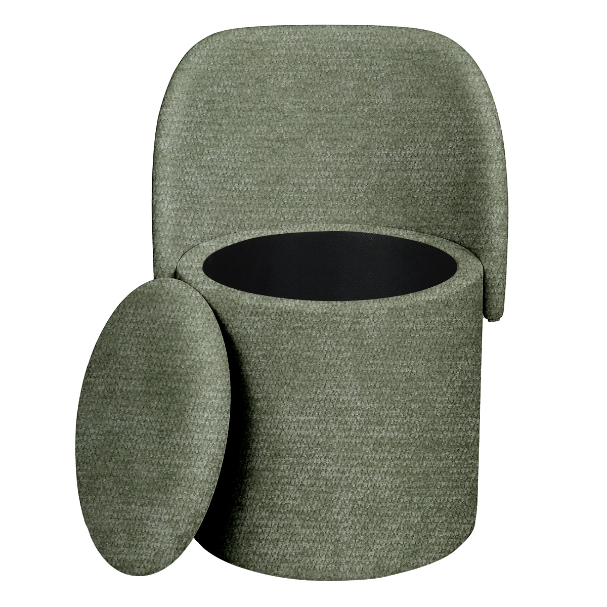 Pufe com arruma&ccedil;&atilde;o verde