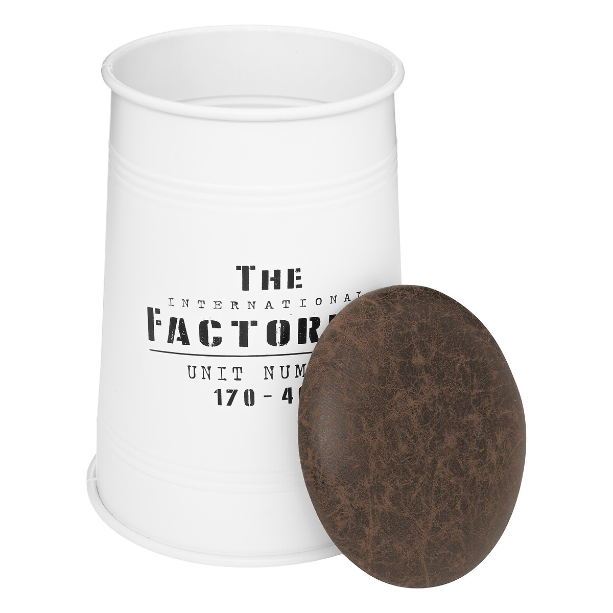 Pufe JOÃO branco em metal 47cm