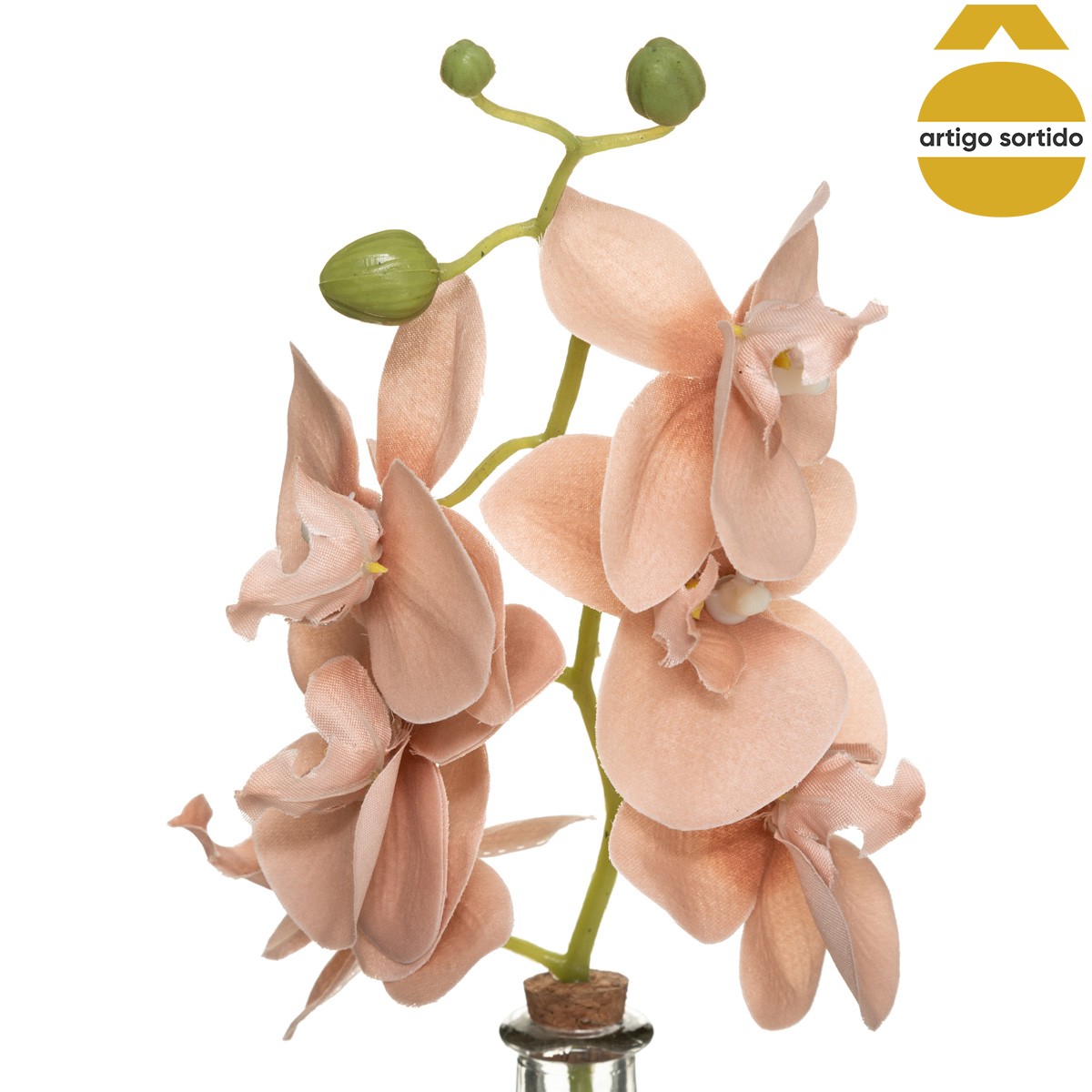 Jarra de vidro com haste orqu&iacute;dea EDI 40cm