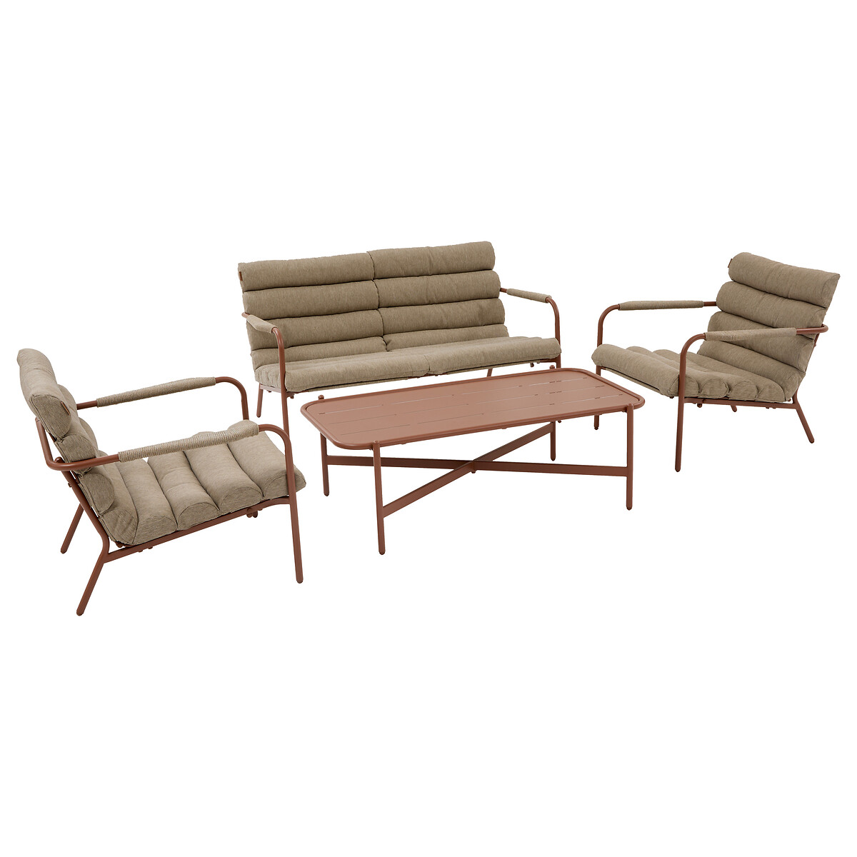 Conjunto de jardim SOLANI acajou para 4 pessoas